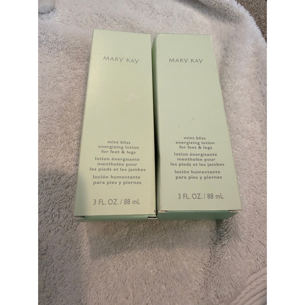 2 Mary Kay Mint Bliss Energizing Lotion for Feet & Legs 3 Fl Oz 88 mL New in Box - Picture 3 of 3